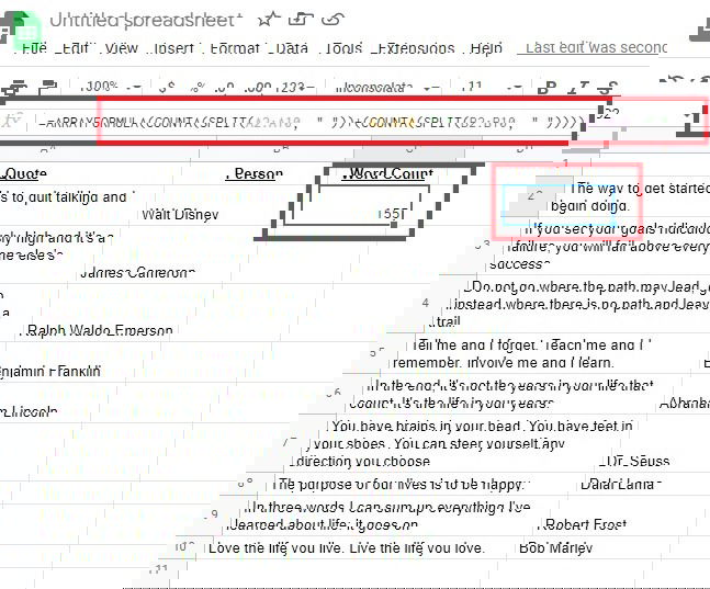 Пример: подсчёт слов в двух столбцах