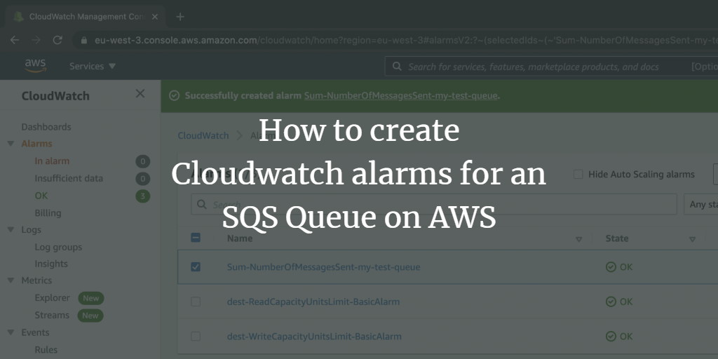 Оповещение CloudWatch для SQS — шаги и практики