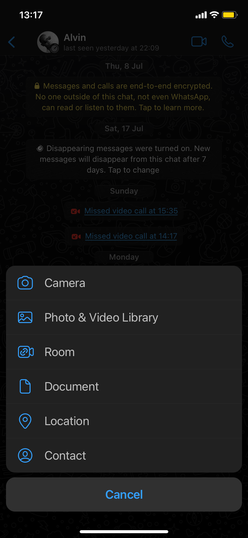 Параметры отправки файлов в WhatsApp