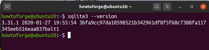 Проверка версии sqlite3