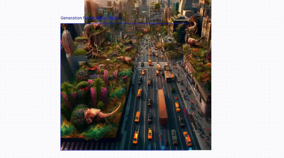 Добавление рамки генерации в DALL-E для Outpainting