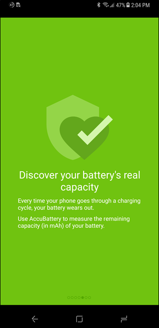 Экран калибровки и определения заводской ёмкости устройства