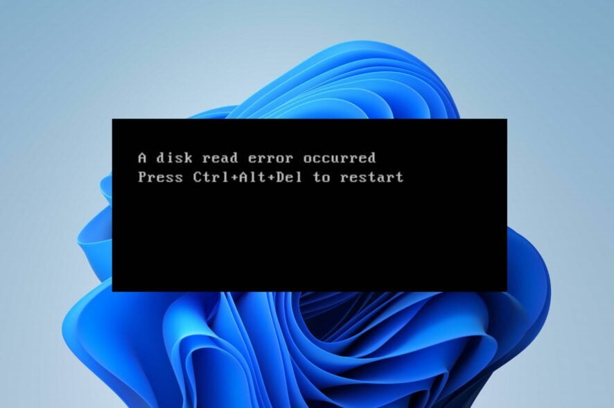 Исправление ошибки A disk read error occurred в Windows