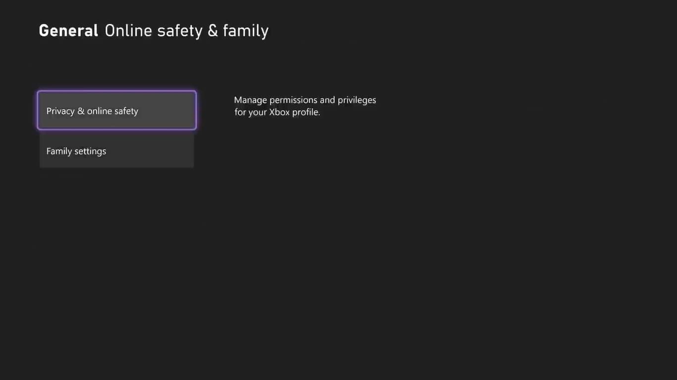 Настройки Онлайн безопасность с выделенным пунктом Конфиденциальность и онлайн безопасность