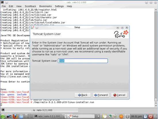 Выбор системного пользователя Tomcat