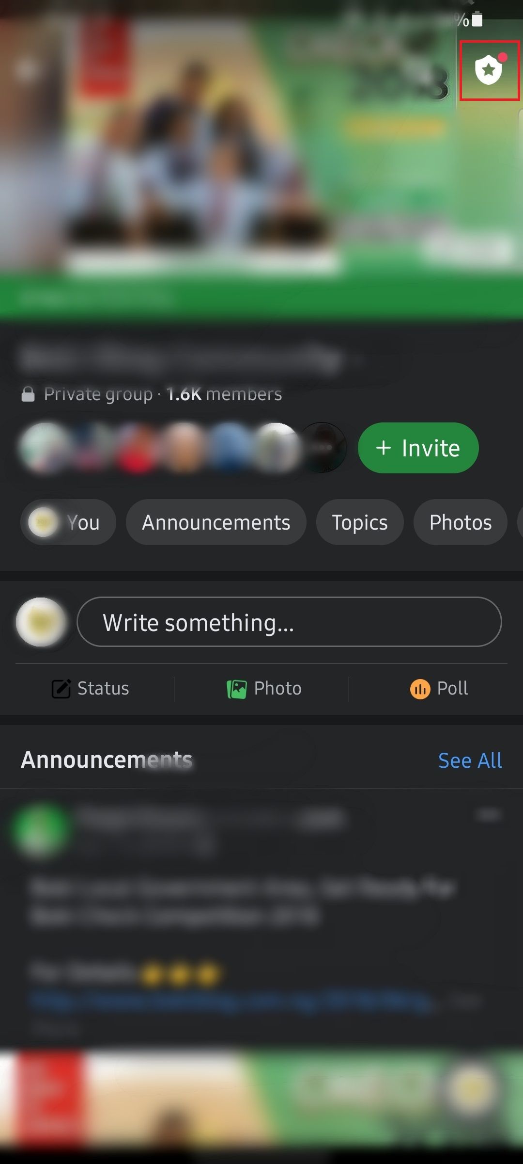 Домашняя страница группы Facebook