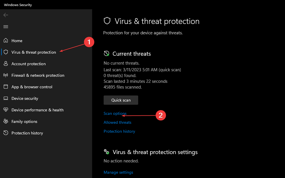 Windows Defender full scan