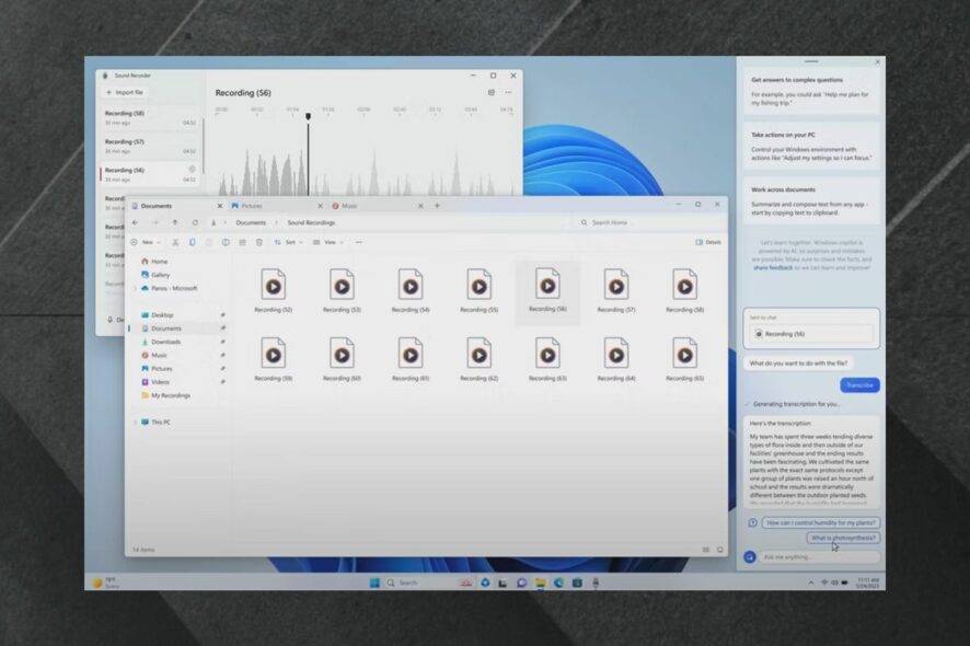 Транскрибировать и переводить аудио в Windows Copilot