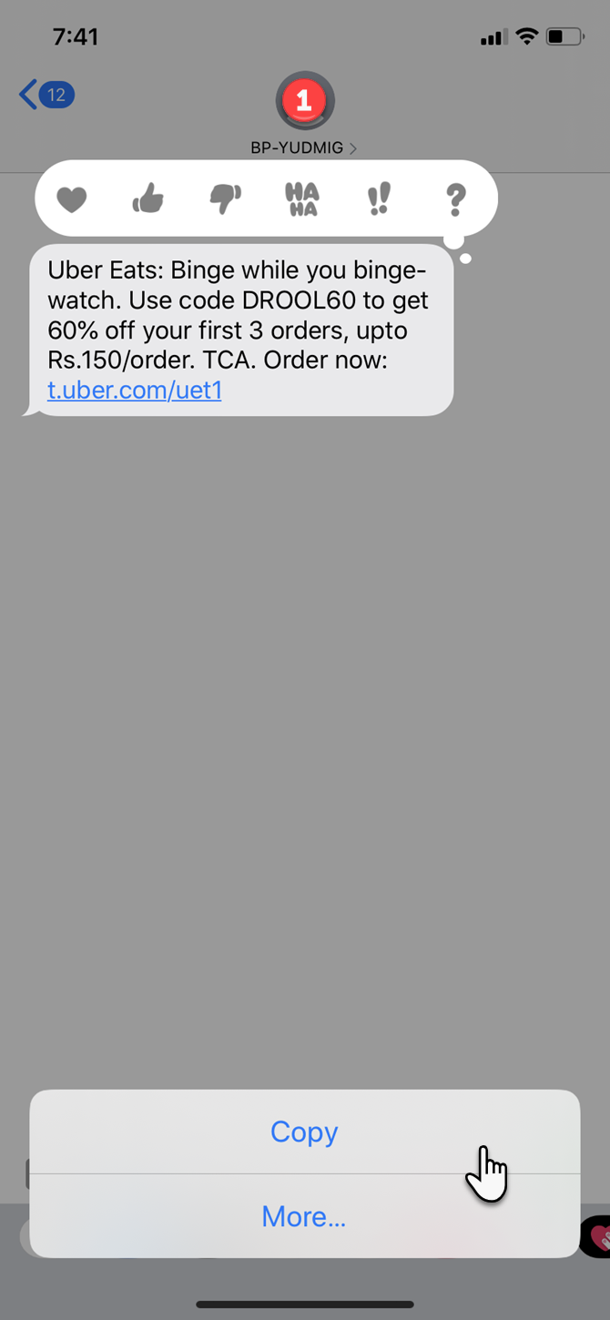 Copy actions with the Quick Action Menu in iOS 13