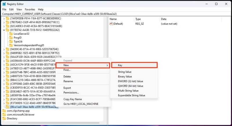 Создание подпапки InprocServer32