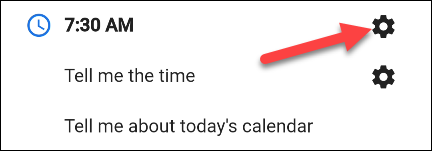 Нажмите иконку шестерёнки, чтобы изменить слот или действие