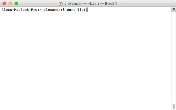 Список доступных пакетов MacPorts