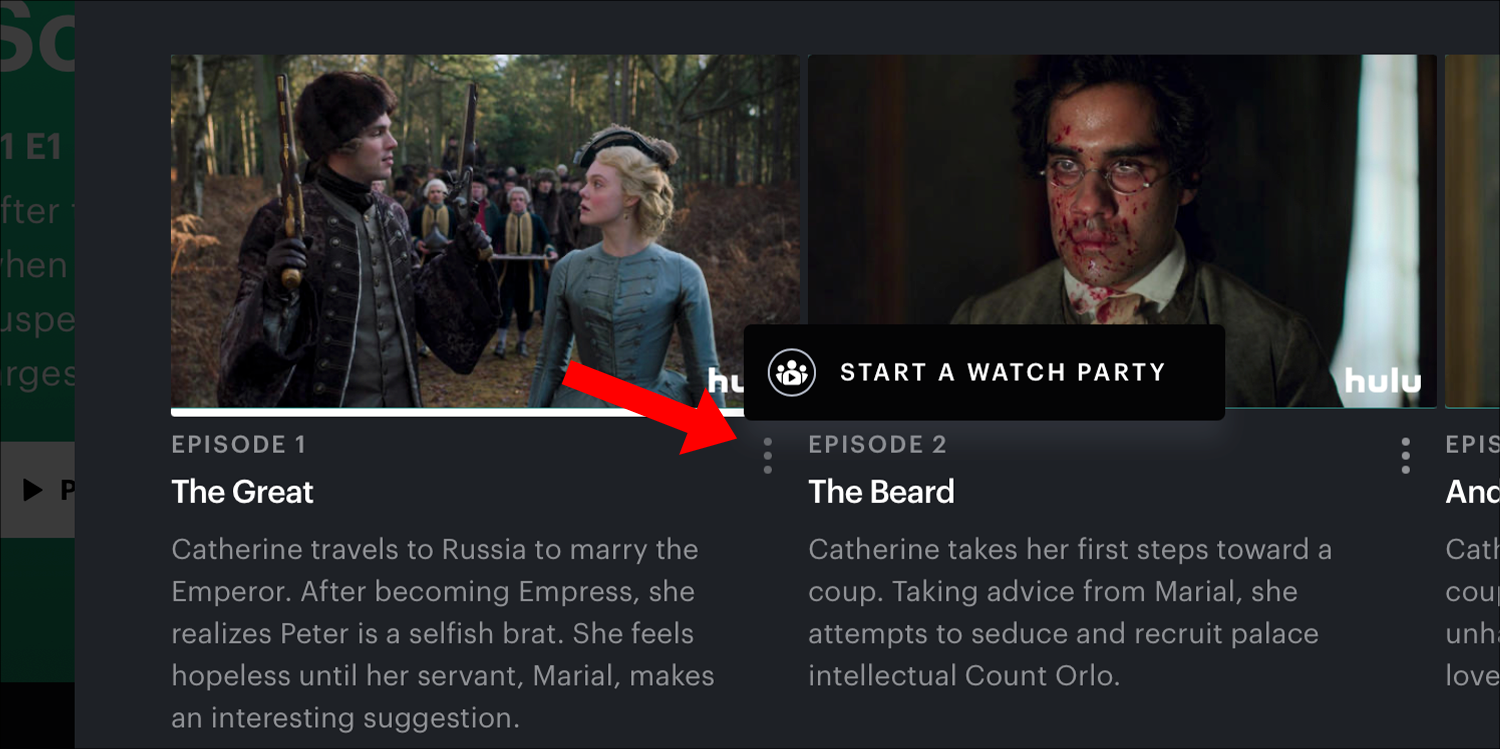 hulu episode details dots