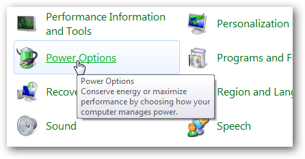 Окно Панели управления с разделом Электропитание