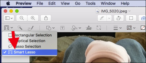 Пункт меню Selection Tools в Preview