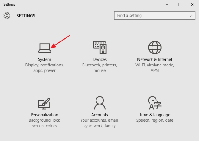 Окно Параметры Windows, раздел Система