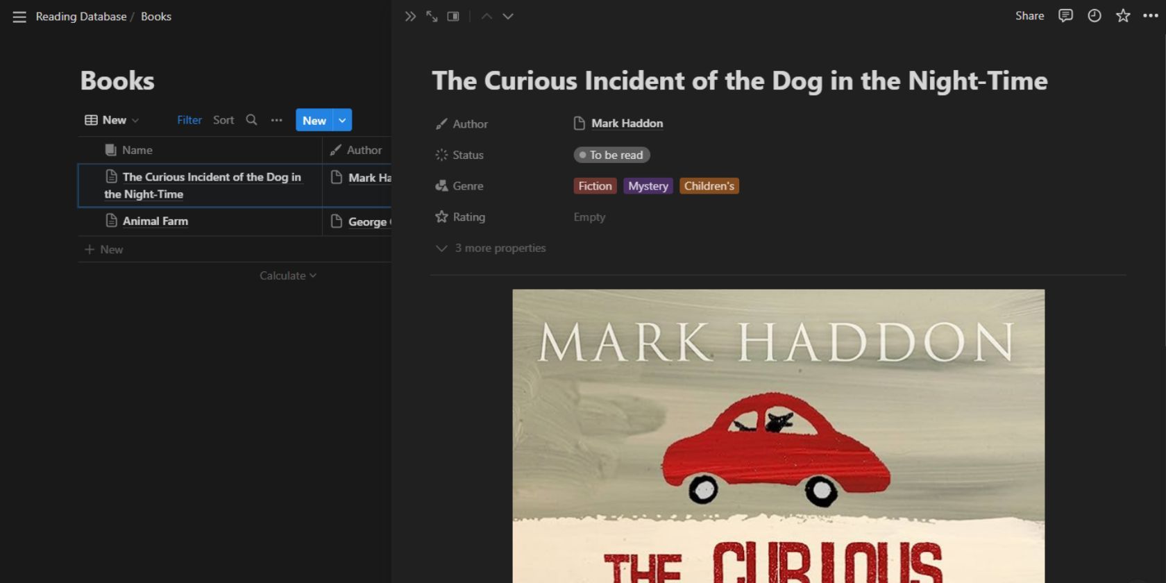 Скриншот Notion редактирования записи