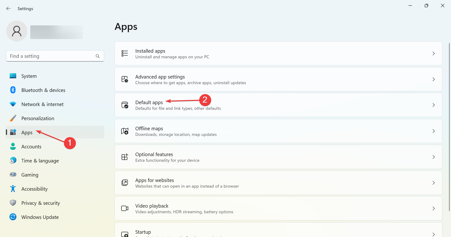 Изображение: раздел приложений по умолчанию в настройках Windows