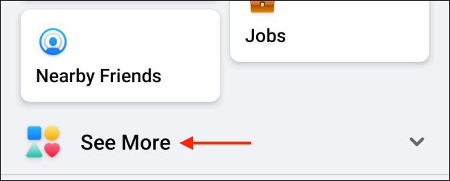 Нажмите «Показать ещё» в Facebook на Android