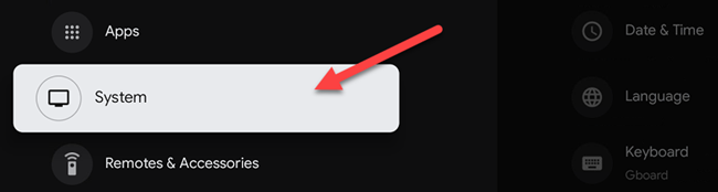 Перейдите в «Система».
