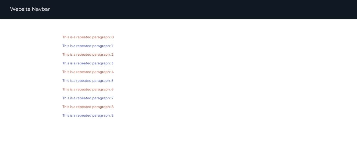 HTML параграфы: нечётные синие, чётные красные