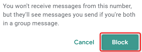 Подтвердите, нажав «Заблокировать» в всплывающем окне.