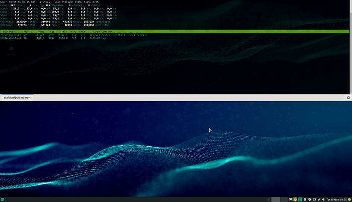 Guake: первое появление с настройками по умолчанию