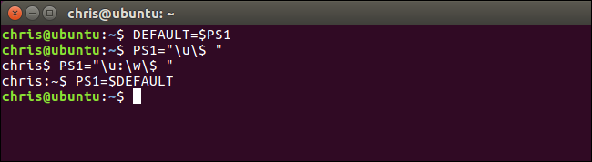 Изображение: пример временного изменения PS1 в интерактивной сессии