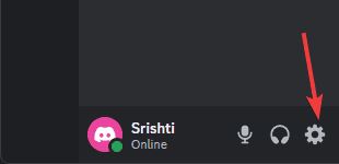 Иконка настроек рядом с профилем пользователя