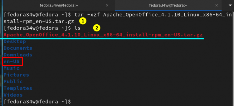 Распаковка архива OpenOffice