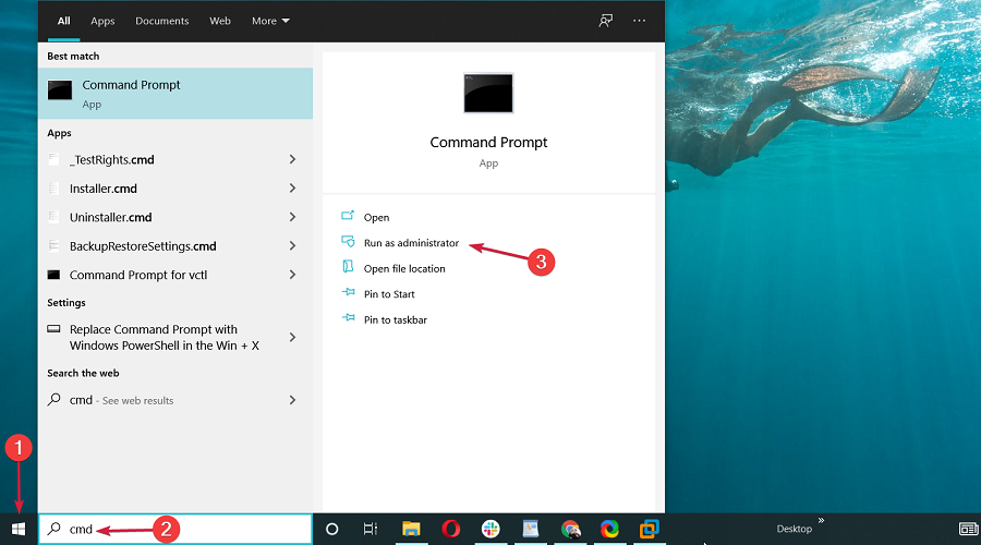 Окно командной строки Windows с правами администратора