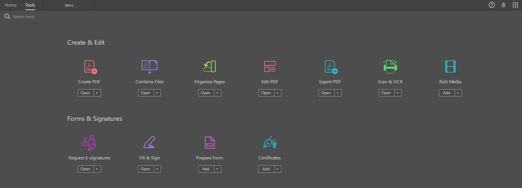 Инструменты Adobe Acrobat