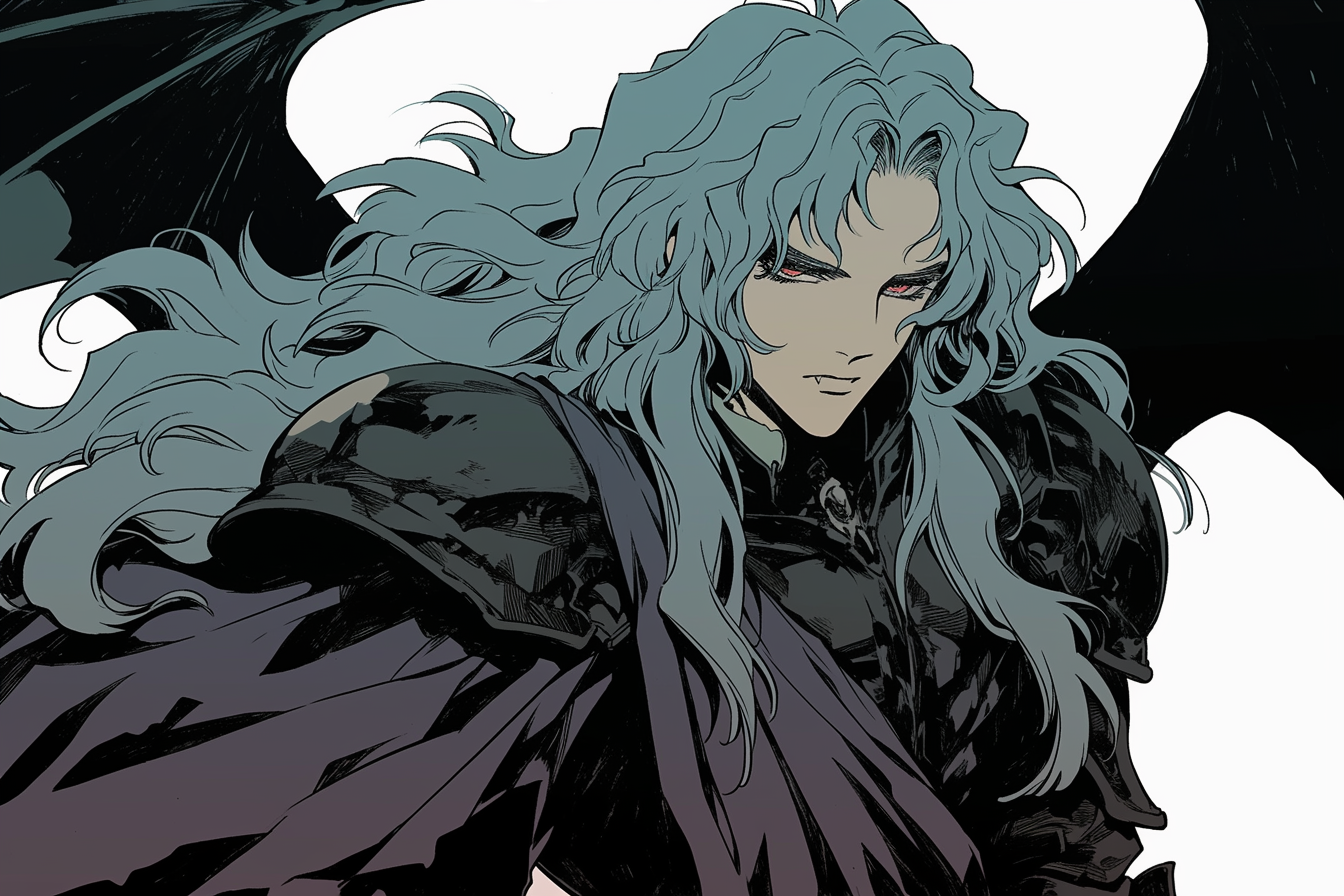 90-е: мужской вампир-воин в тёмном готическом стиле