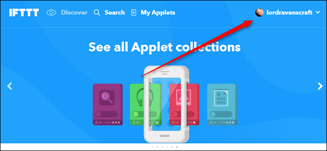 Профиль IFTTT и создание нового апплета