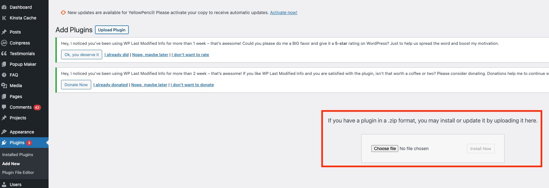 WordPress Plugins Upload
