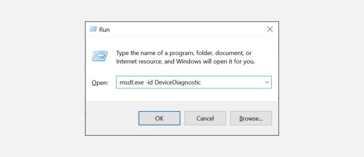 device diagnostic run command