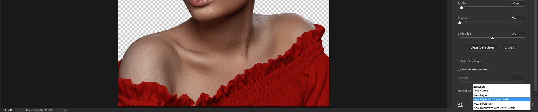 Вывод выделения в новый слой со маской