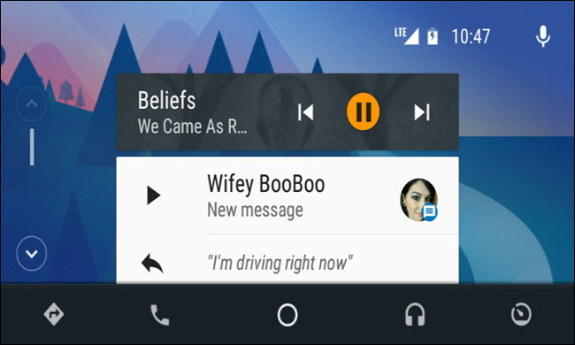 Меню Android Auto: три горизонтальные линии в верхнем правом углу