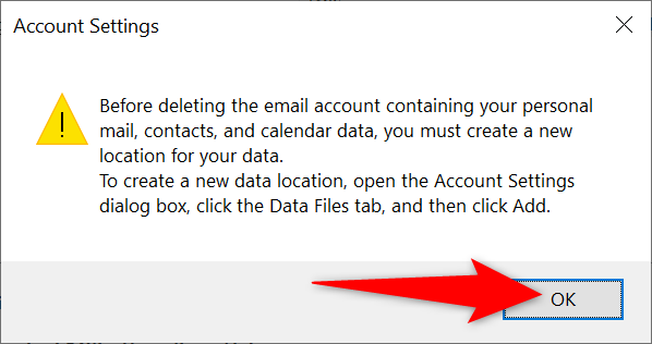 Выберите «OK» в подсказке.
