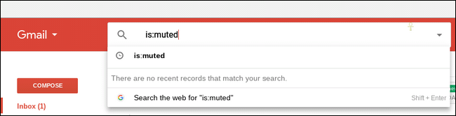 Результат поиска по is:muted с отображением отключённых тем