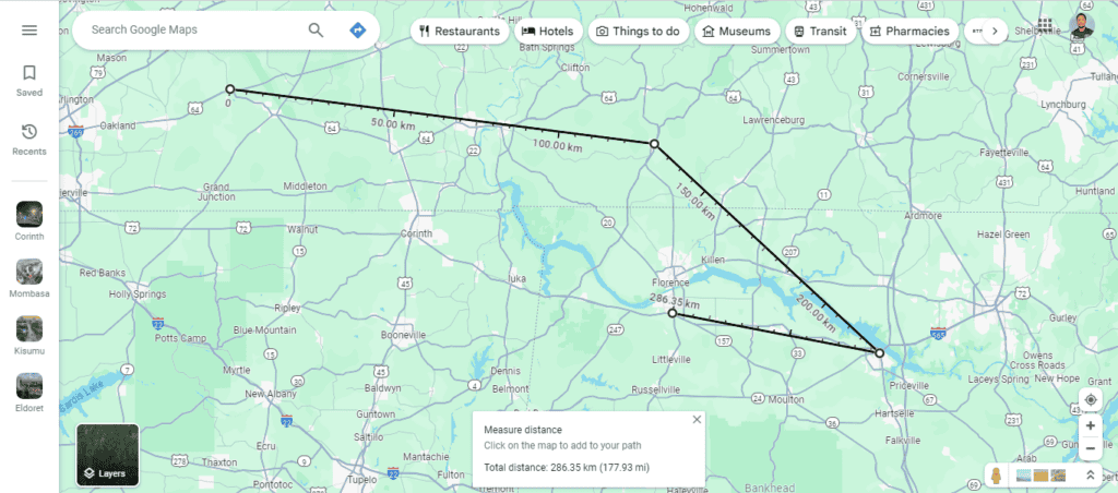 Удаление точки из пути измерения