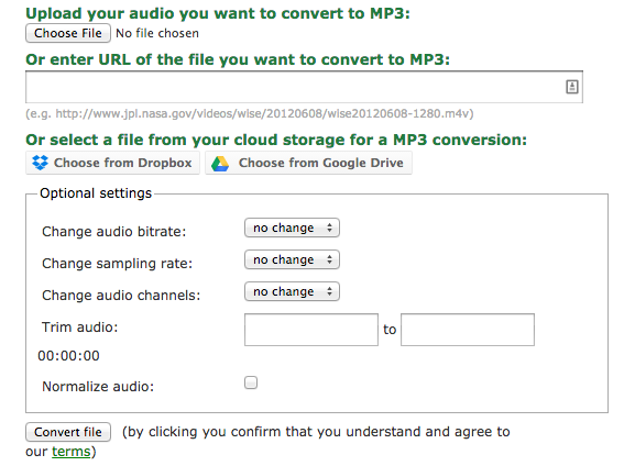 Интерфейс Online‑Convert