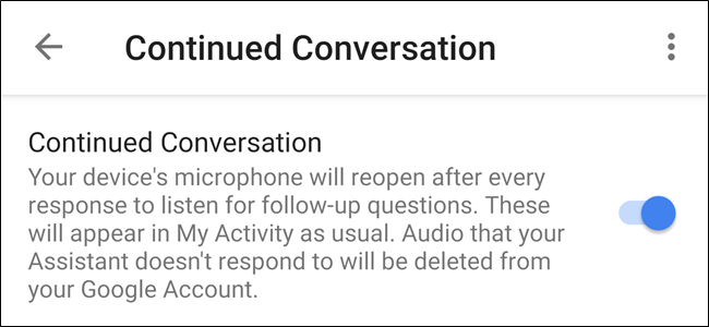 Включить Continued Conversation на Google Home
