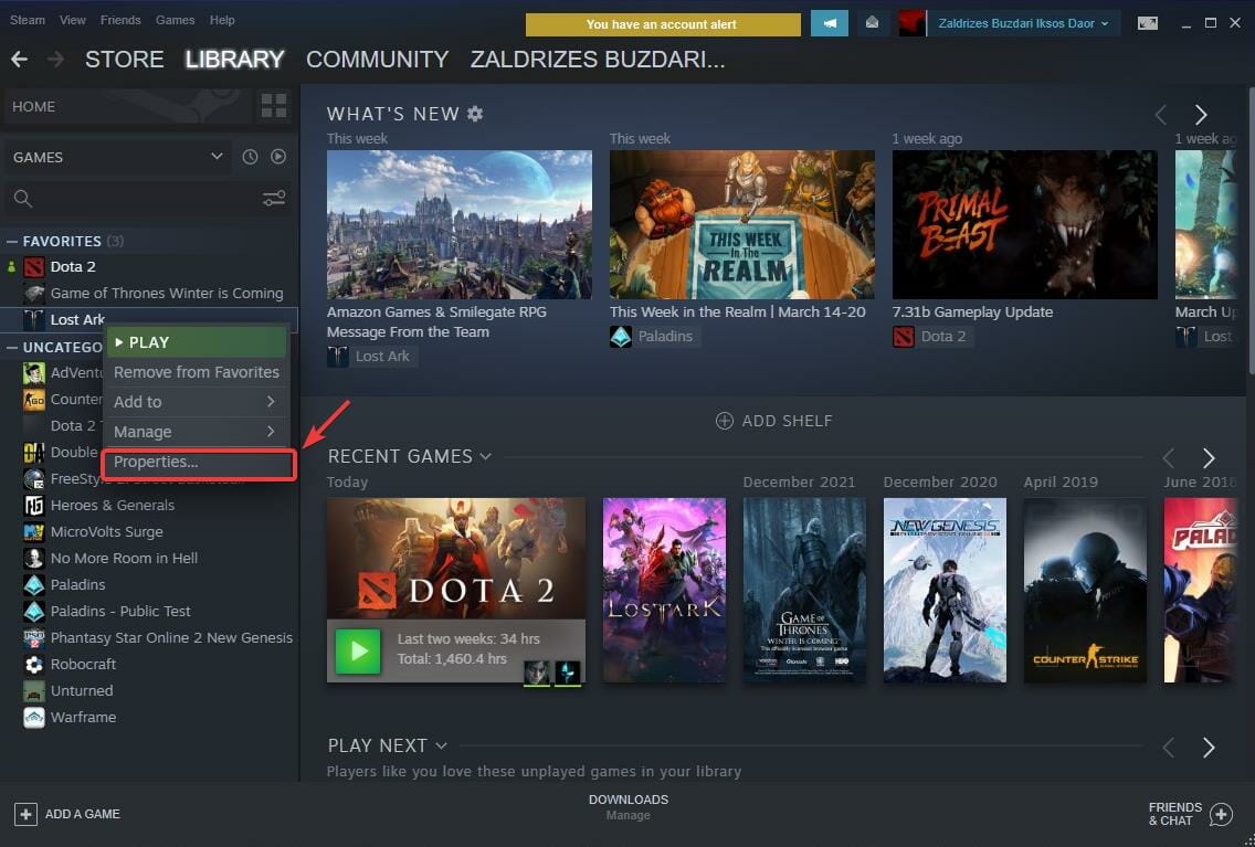 Окно 'Свойства' Elden Ring в Steam