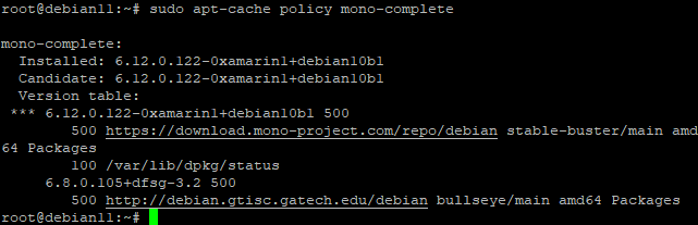 Скриншот информации о пакете mono-complete