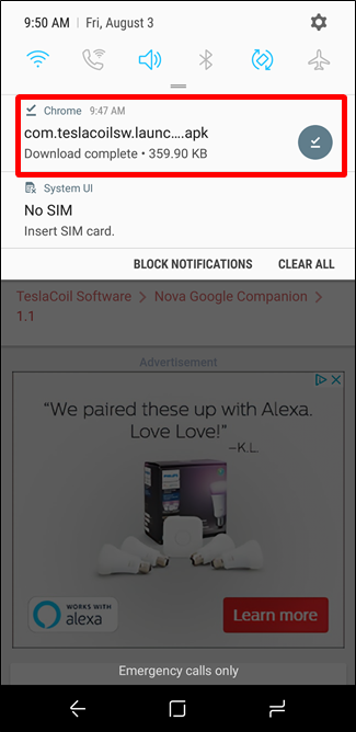 Экран установки APK с кнопкой Установить