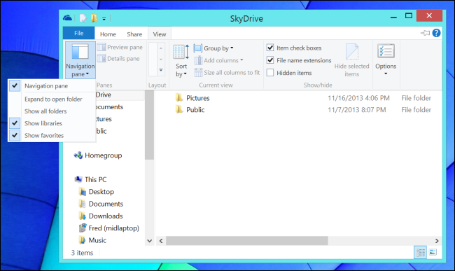 Включить отображение библиотек в Windows 8.1