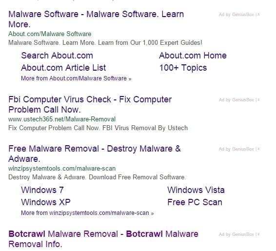Пример всплывающей рекламы и перенаправлений