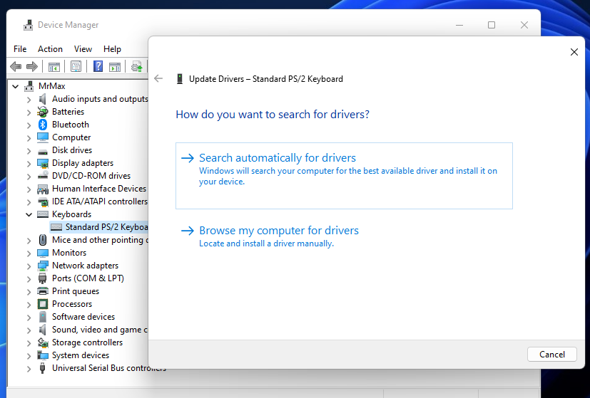 Иллюстрация обновления драйвера устройства
