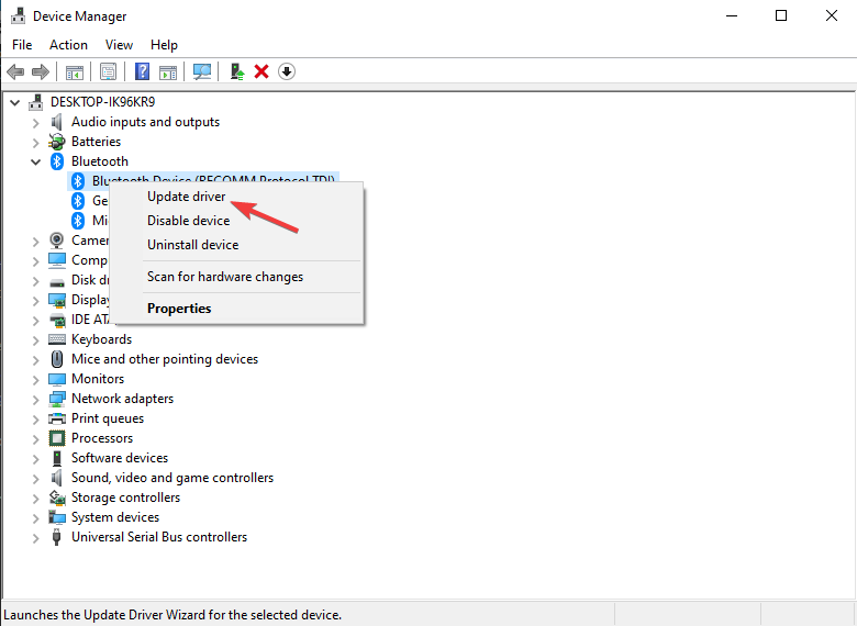 Обновление драйвера через Диспетчер устройств